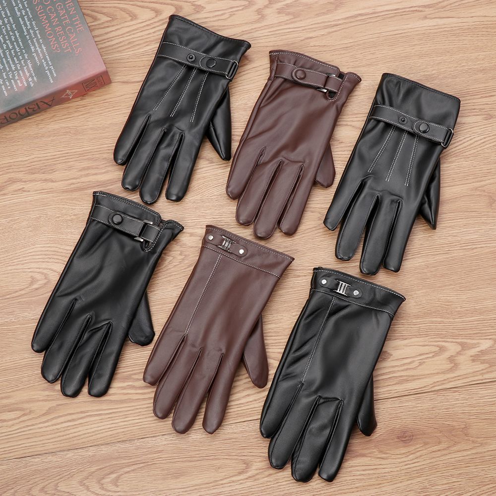 Men's Fleece Thermal Leather G - Leather Driving Glove ulasan dan harga