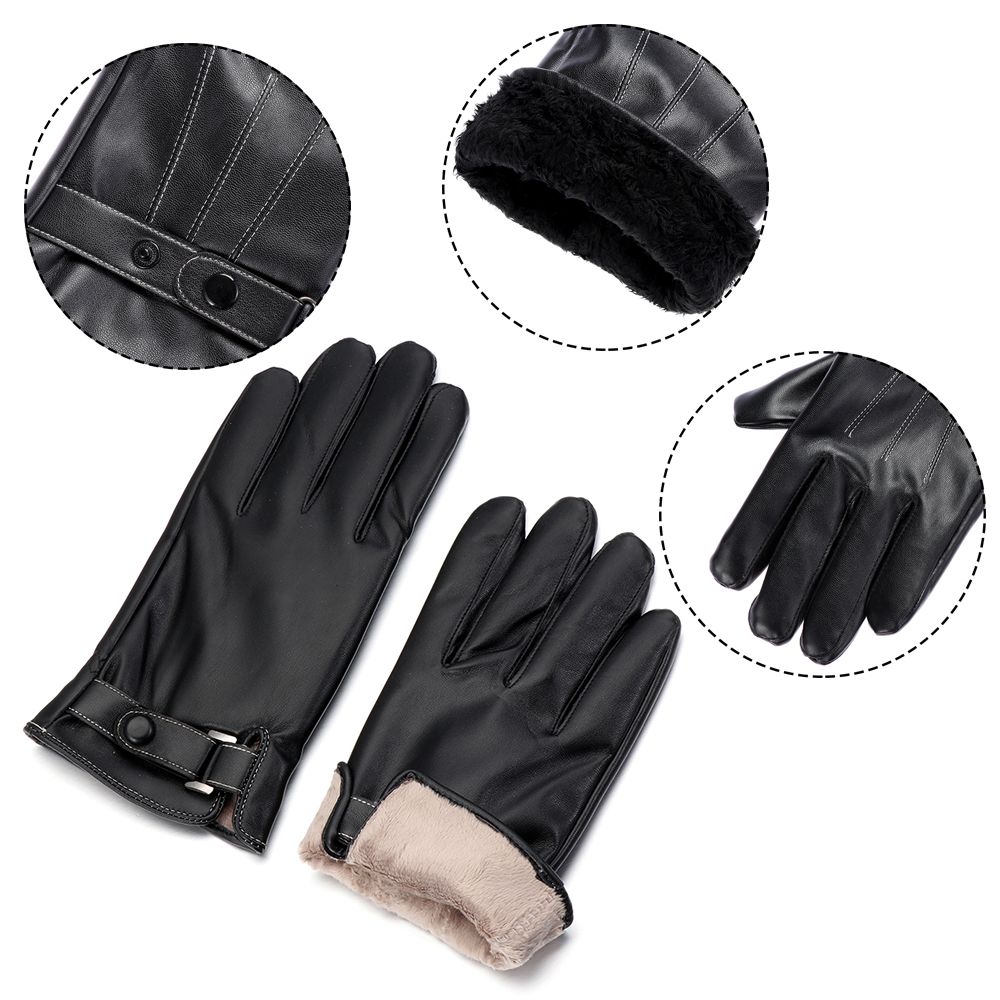 Men's Fleece Thermal Leather G - Leather Driving Glove ulasan dan harga