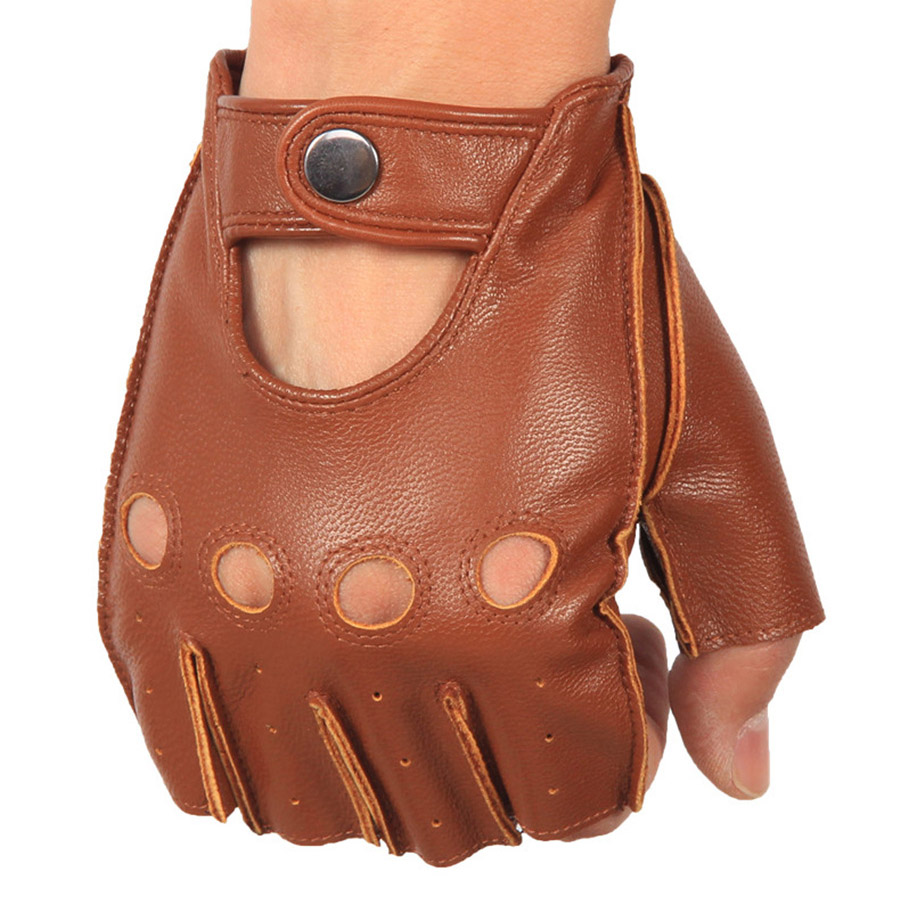 High Quality Man's Half Finger - Leather Driving Glove ulasan dan harga